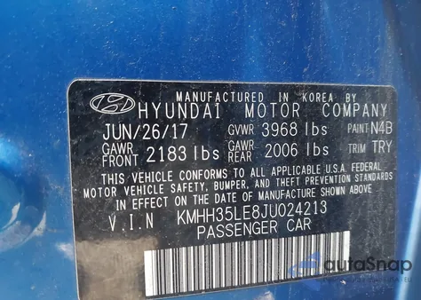 2018 Hyundai Elantra Gt z USA, uszkodzony, nr VIN KMHH35LE8JU024213